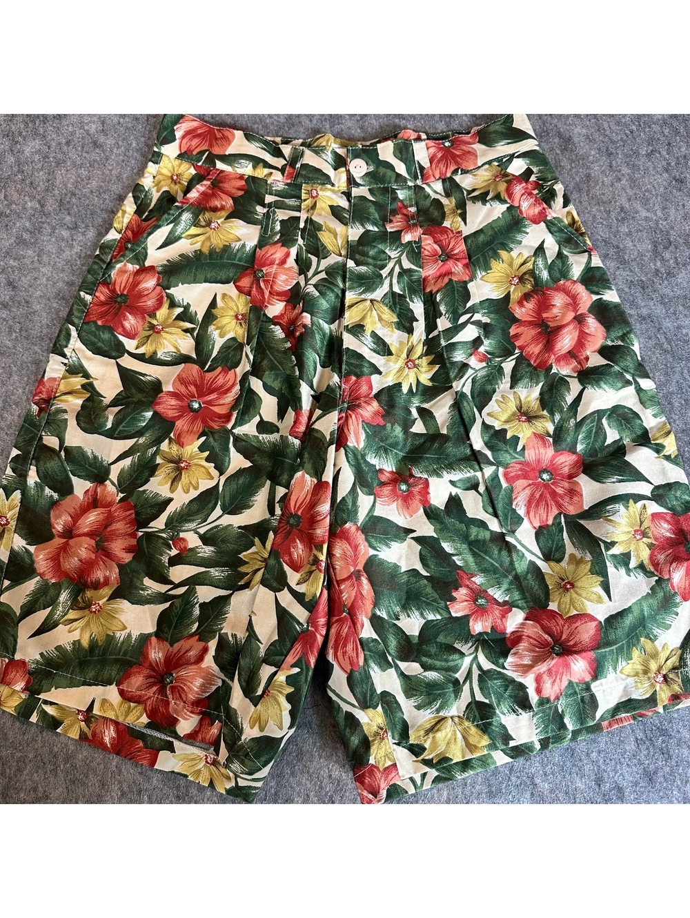 Barbeys Vintage Tropical Floral Shorts Hawaiian Resort Multicolor Sz M